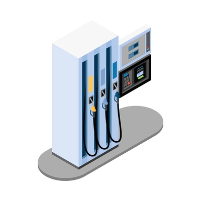 Vending machines isometric composition with isolated image of automated apparatus on blank background vector illustration