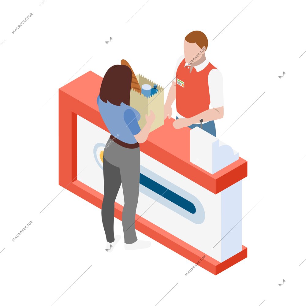 Gas station isometric composition with isolated view of fuel filling station infrastructure element vector illustration