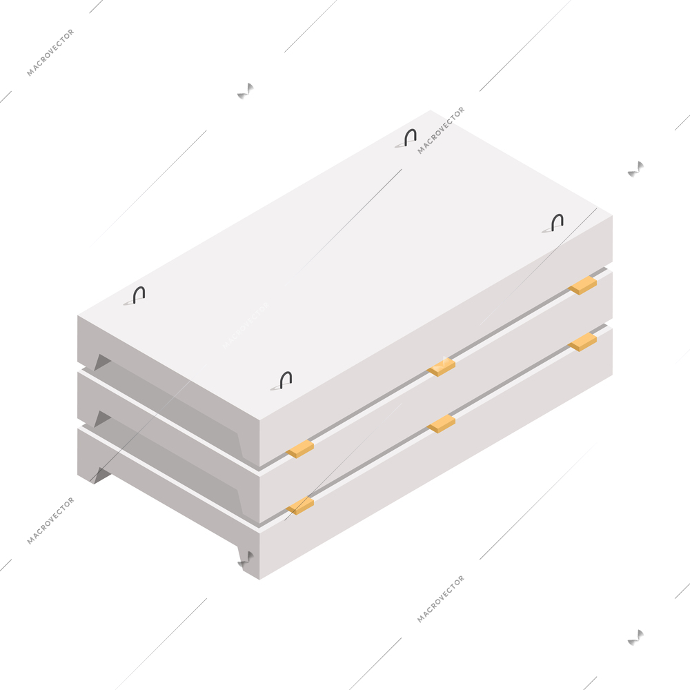 Construction materials isometric composition with hardware and building supplies on blank background vector illustration