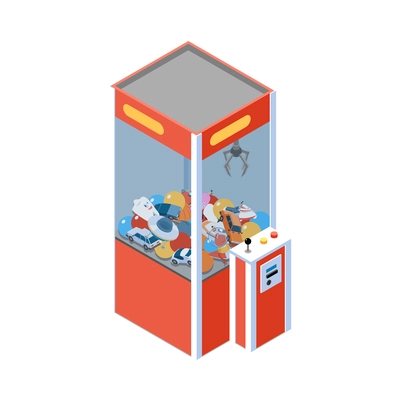 Vending machines isometric composition with isolated image of automated apparatus on blank background vector illustration