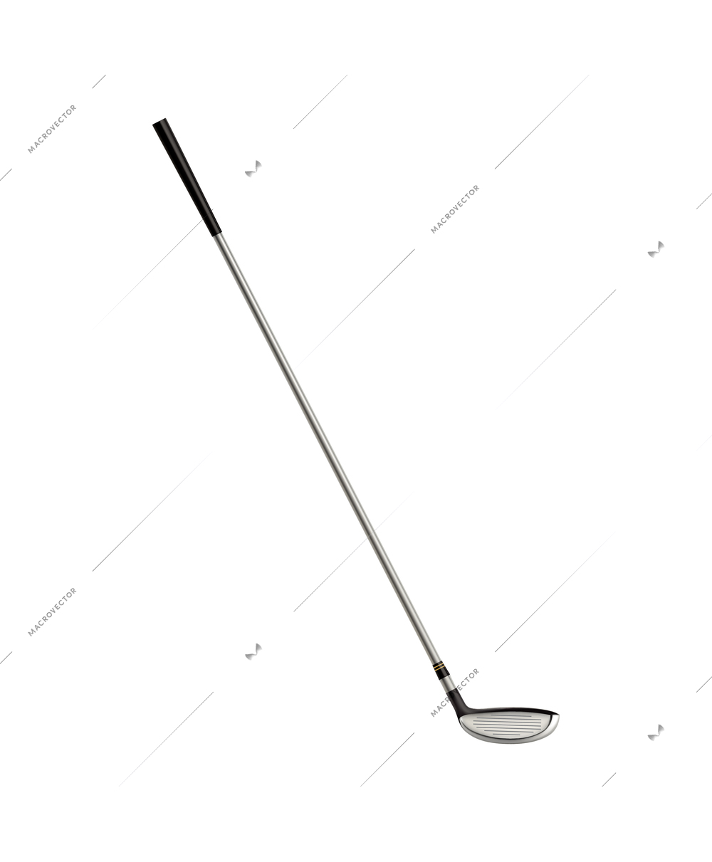 Golf realistic composition with isolated piece of sport equipment on blank background vector illustration