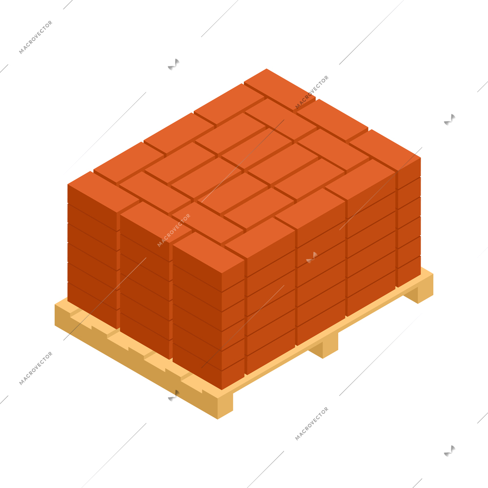 Construction materials isometric composition with hardware and building supplies on blank background vector illustration