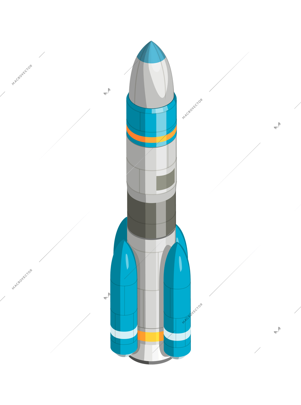 Mars colonization exploration isometric composition with isolated image on blank background vector illustration