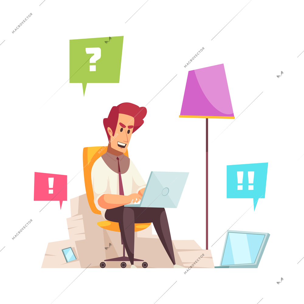 Busy later business people composition with cartoon style characters of workers in rush vector illustration