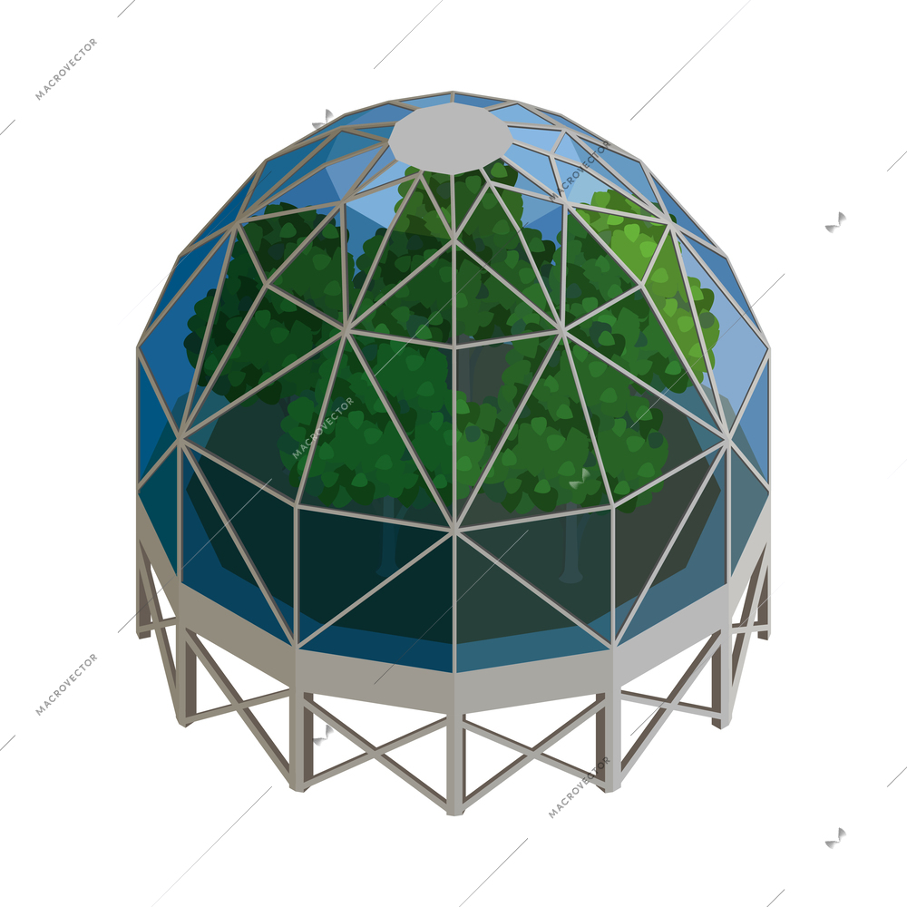 Mars colonization exploration isometric composition with isolated image on blank background vector illustration