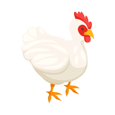 Chicken farm poultry production isometric composition with isolated image of farm animal vector illustration