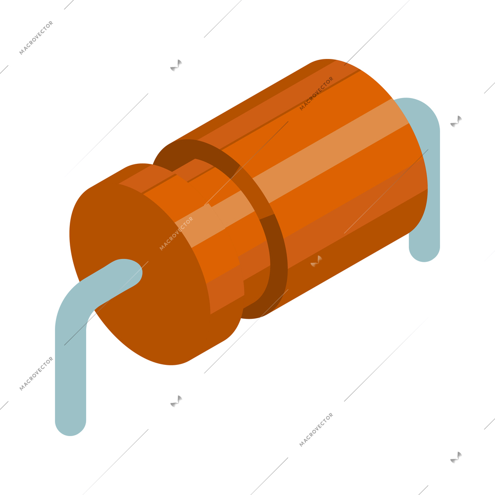 Semiconductor isometric composition with isolated circuit board element on blank background vector illustration