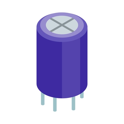 Semiconductor isometric composition with isolated circuit board element on blank background vector illustration