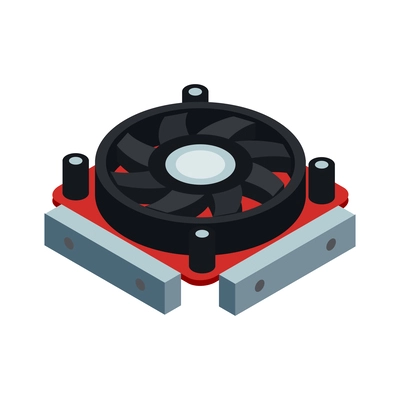 Semiconductor isometric composition with isolated circuit board element on blank background vector illustration