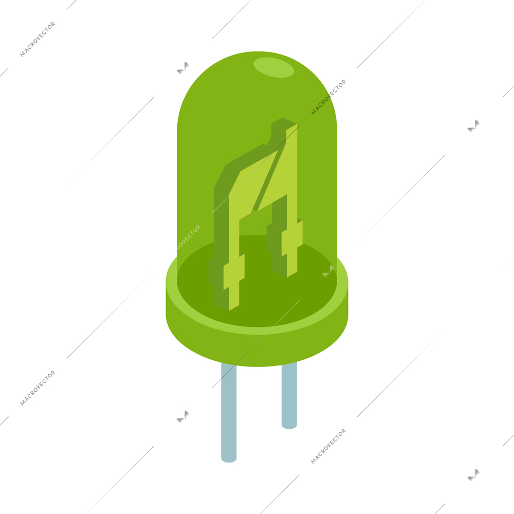 Semiconductor isometric composition with isolated circuit board element on blank background vector illustration