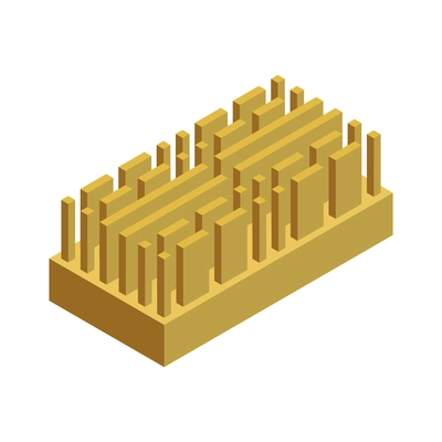 Semiconductor isometric composition with isolated circuit board element on blank background vector illustration