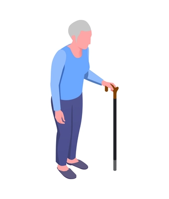 Nursing home isometric composition with staff monitoring patients and elderly people activities vector illustration