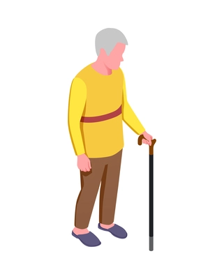 Nursing home isometric composition with staff monitoring patients and elderly people activities vector illustration