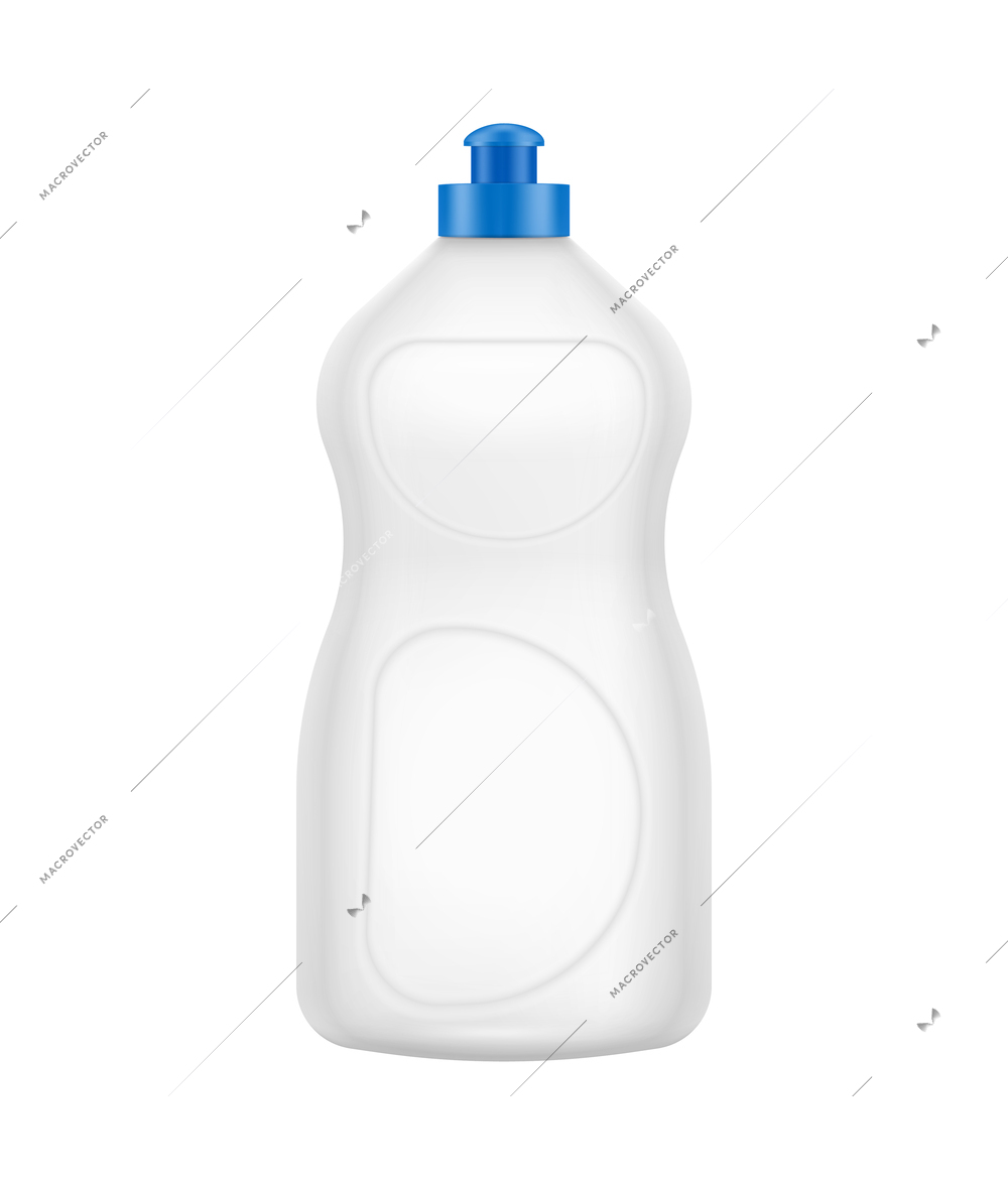 Detergent bottles transparent composition with isolated realistic image of empty plastic jar vector illustration