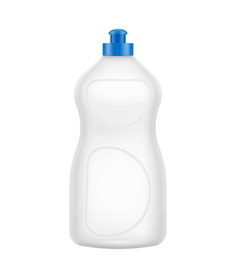 Detergent bottles transparent composition with isolated realistic image of empty plastic jar vector illustration