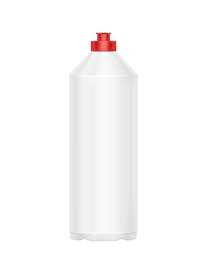Detergent bottles transparent composition with isolated realistic image of empty plastic jar vector illustration