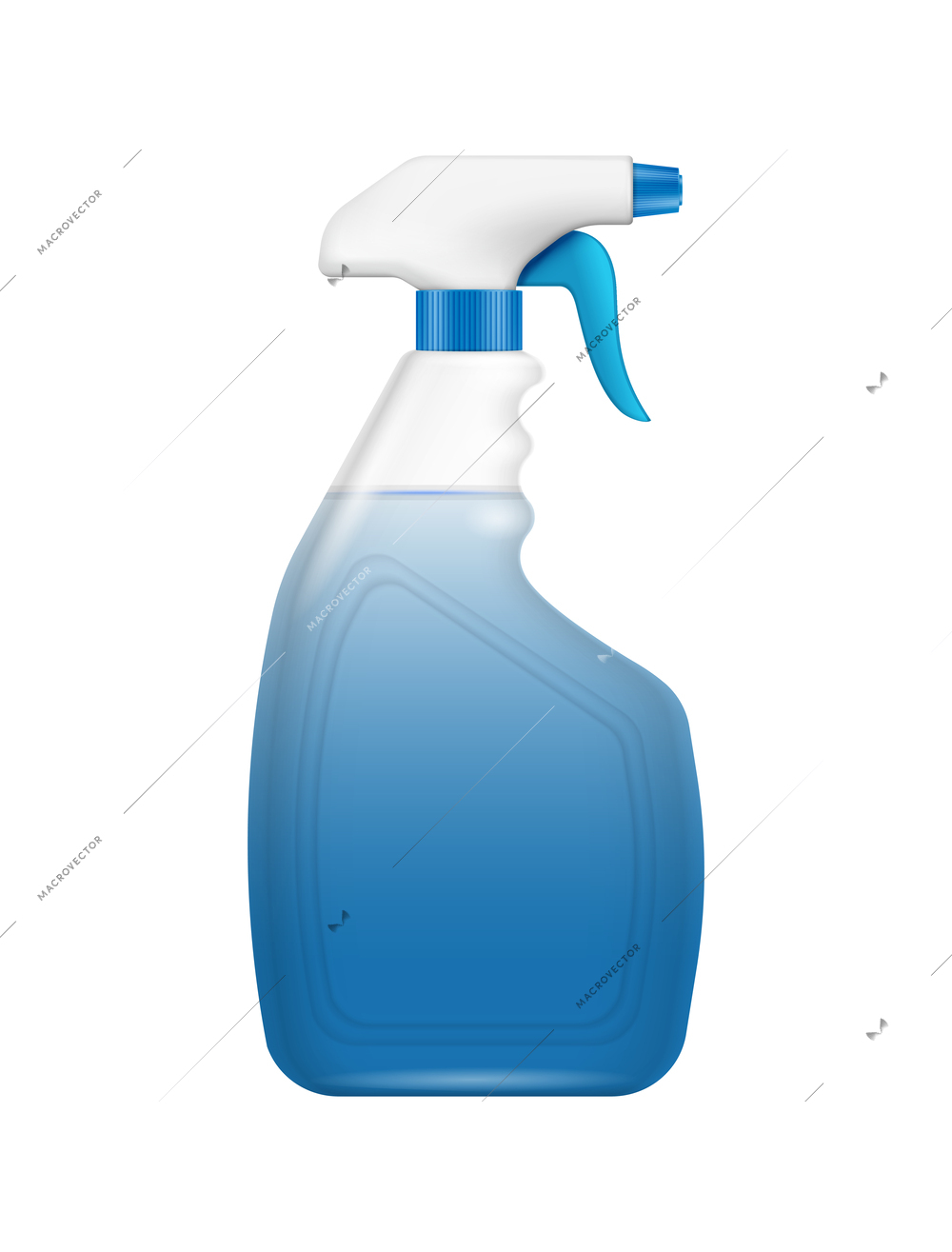 Detergent bottles transparent composition with isolated realistic image of empty plastic jar vector illustration