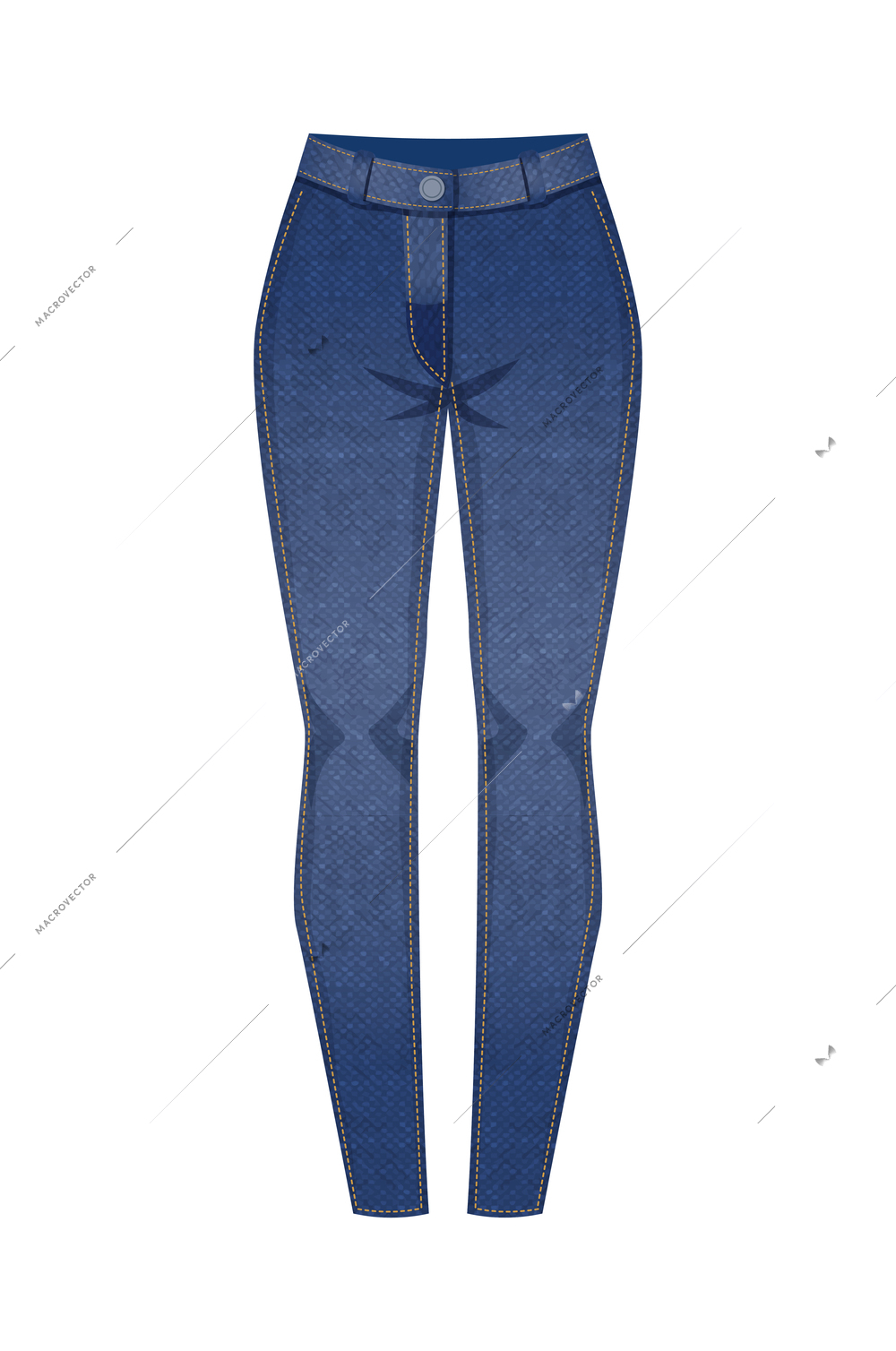 Modern denim clothing composition with isolated image of textile product made of jeans fabric vector illustration