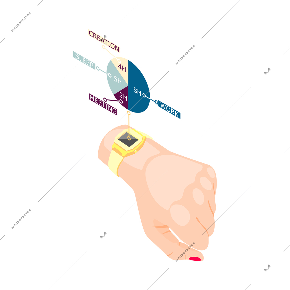 Effective management concept isometric composition with conceptual icons organizer elements vector illustration