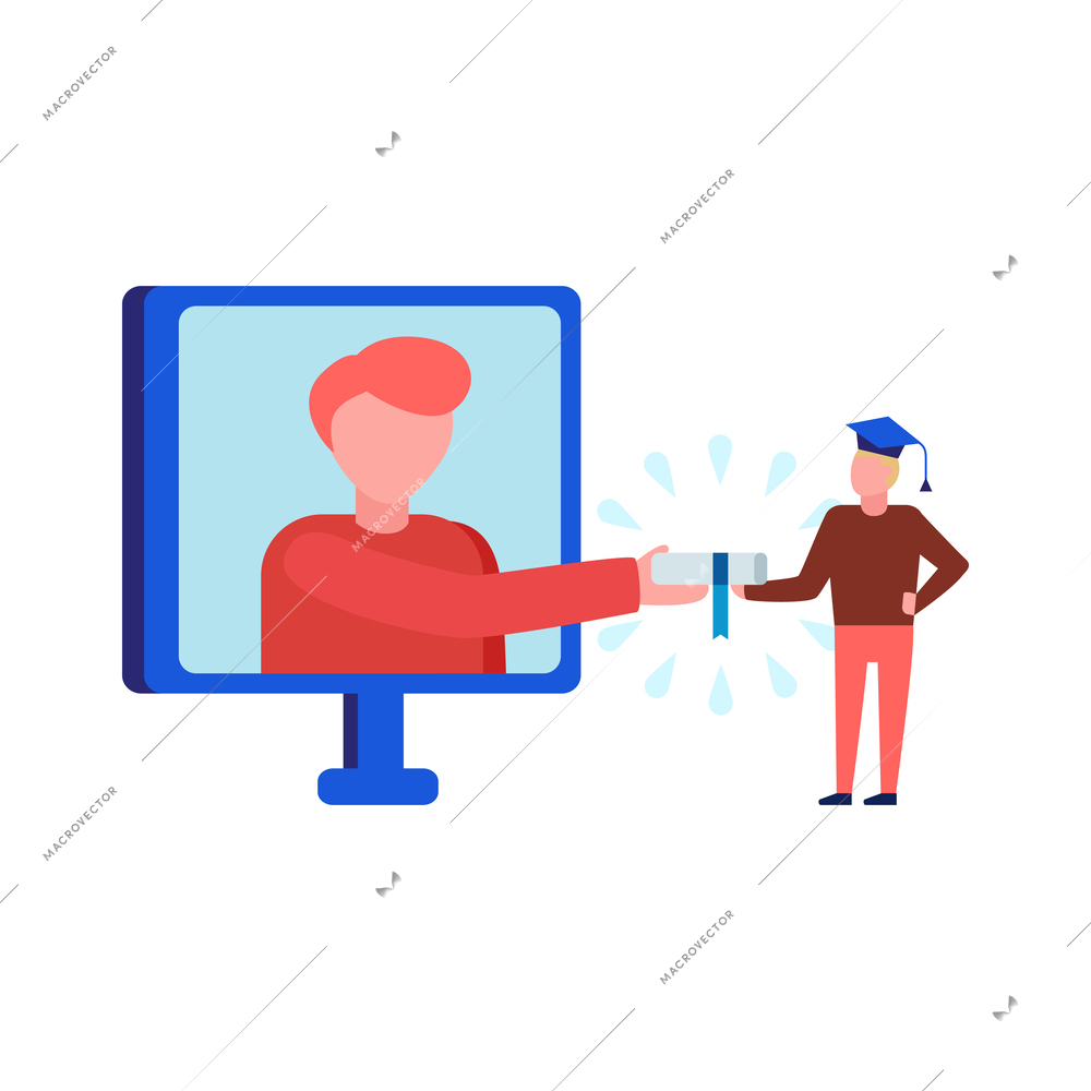 Video tutorials online training courses composition with flat human characters with gadgets and books vector illustration