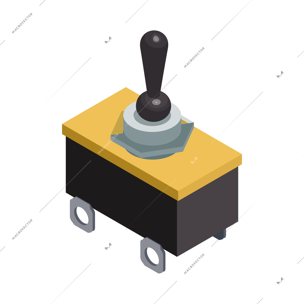 Semiconductor isometric composition with isolated circuit board element on blank background vector illustration