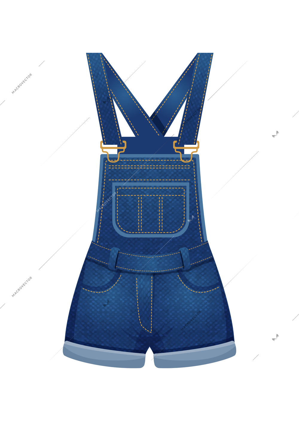 Modern denim clothing composition with isolated image of textile product made of jeans fabric vector illustration