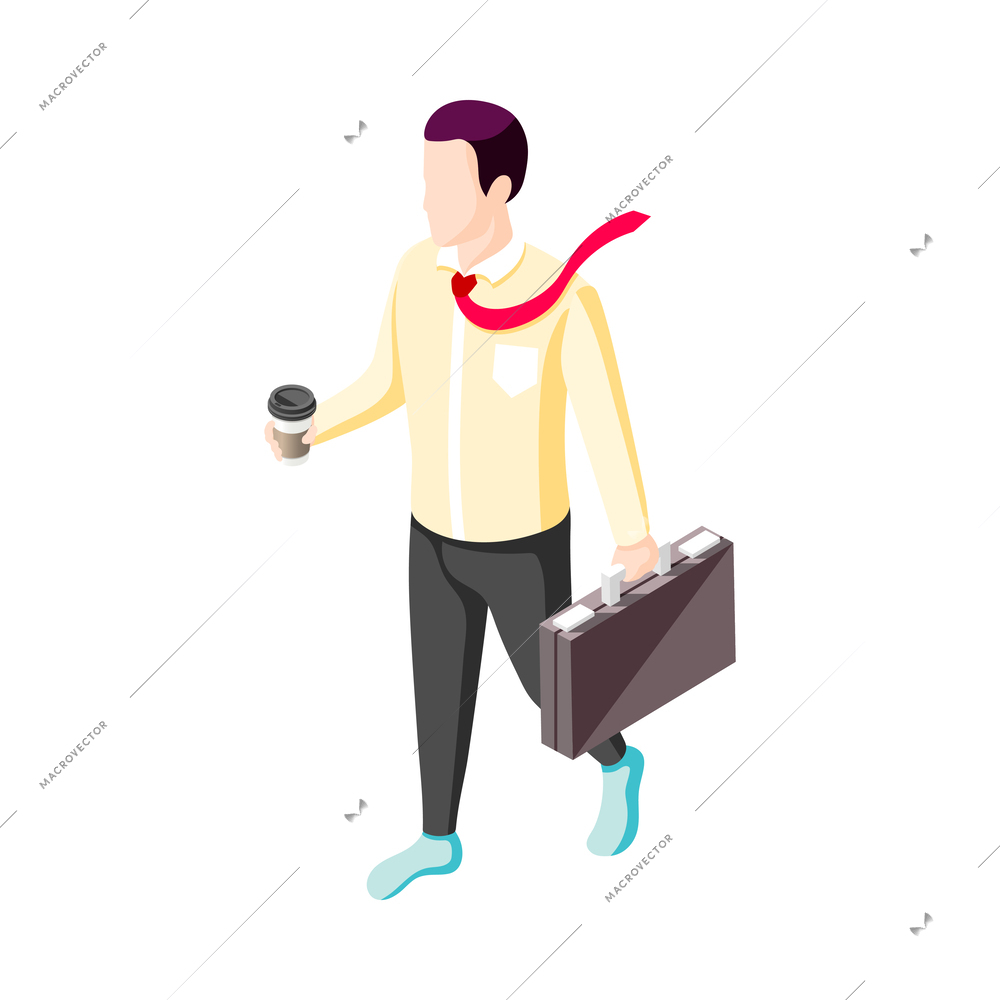 Effective management concept isometric composition with faceless human character and organizer elements vector illustration