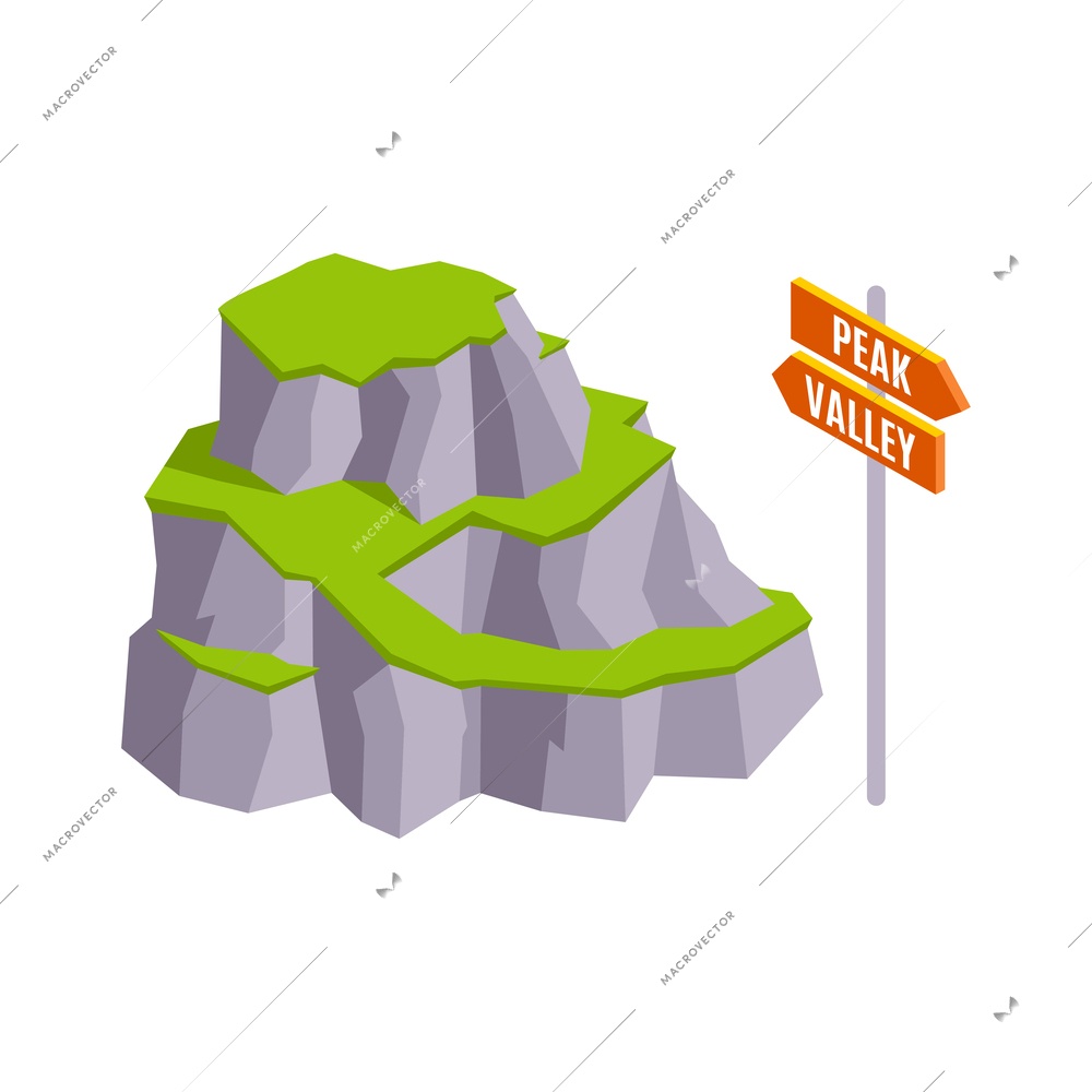Hiking isometric icons composition with isolated view of adventure essentials on blank background vector illustration