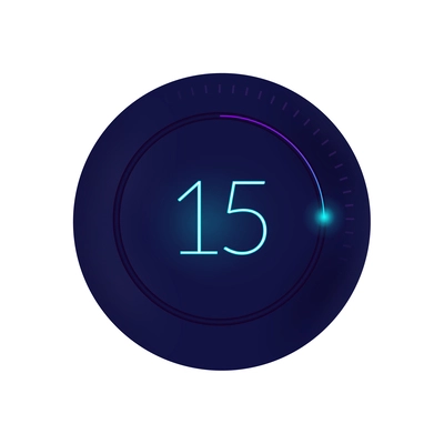 Realistic 3d interface countdown round composition with circle and digits with radial progress bar vector illustration