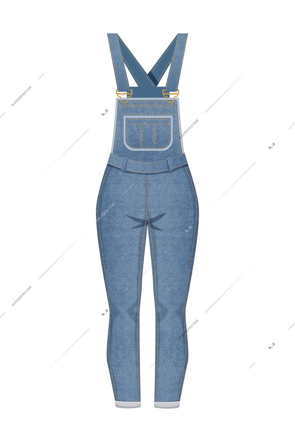 Modern denim clothing composition with isolated image of textile product made of jeans fabric vector illustration