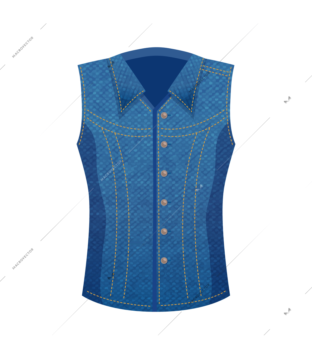 Modern denim clothing composition with isolated image of textile product made of jeans fabric vector illustration