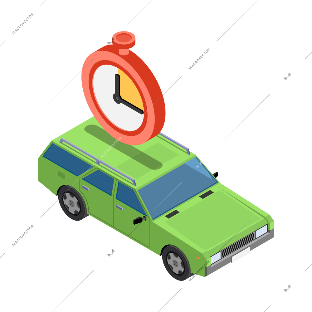 Carsharing carpooling ridesharing isometric composition with conceptual icons and human characters vector illustration