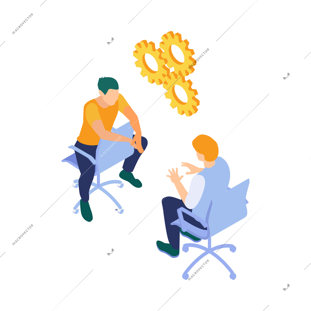 Isometric programmers composition with human characters of coding people with computers and pictograms vector illustration