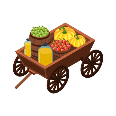 Farmer local grown market composition with fresh food products sale on blank background vector illustration