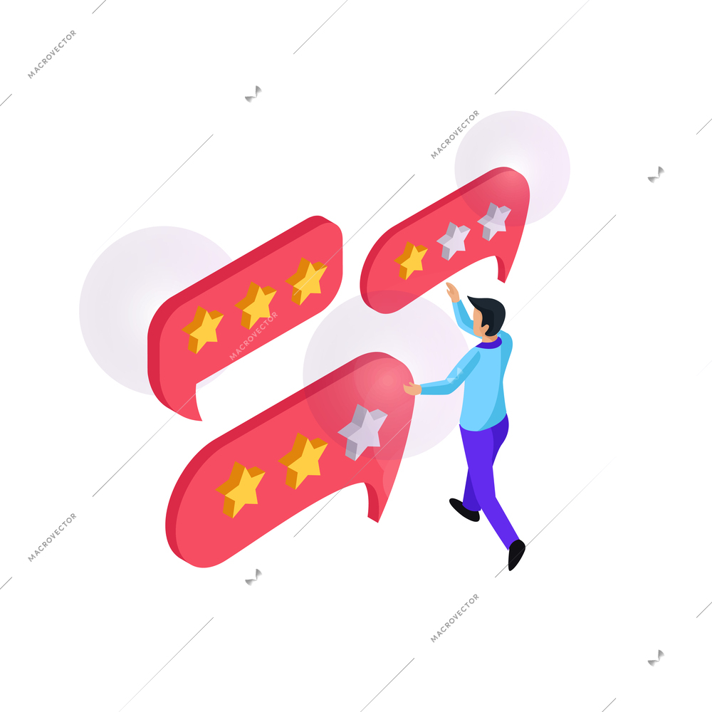 CRM customer relationship management isometric composition with conceptual icons of social networking with people vector illustration