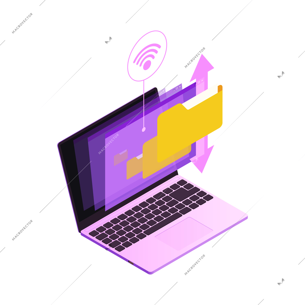 Global network internet data transfer technology glow composition with neon icon of infrastructure vector illustration