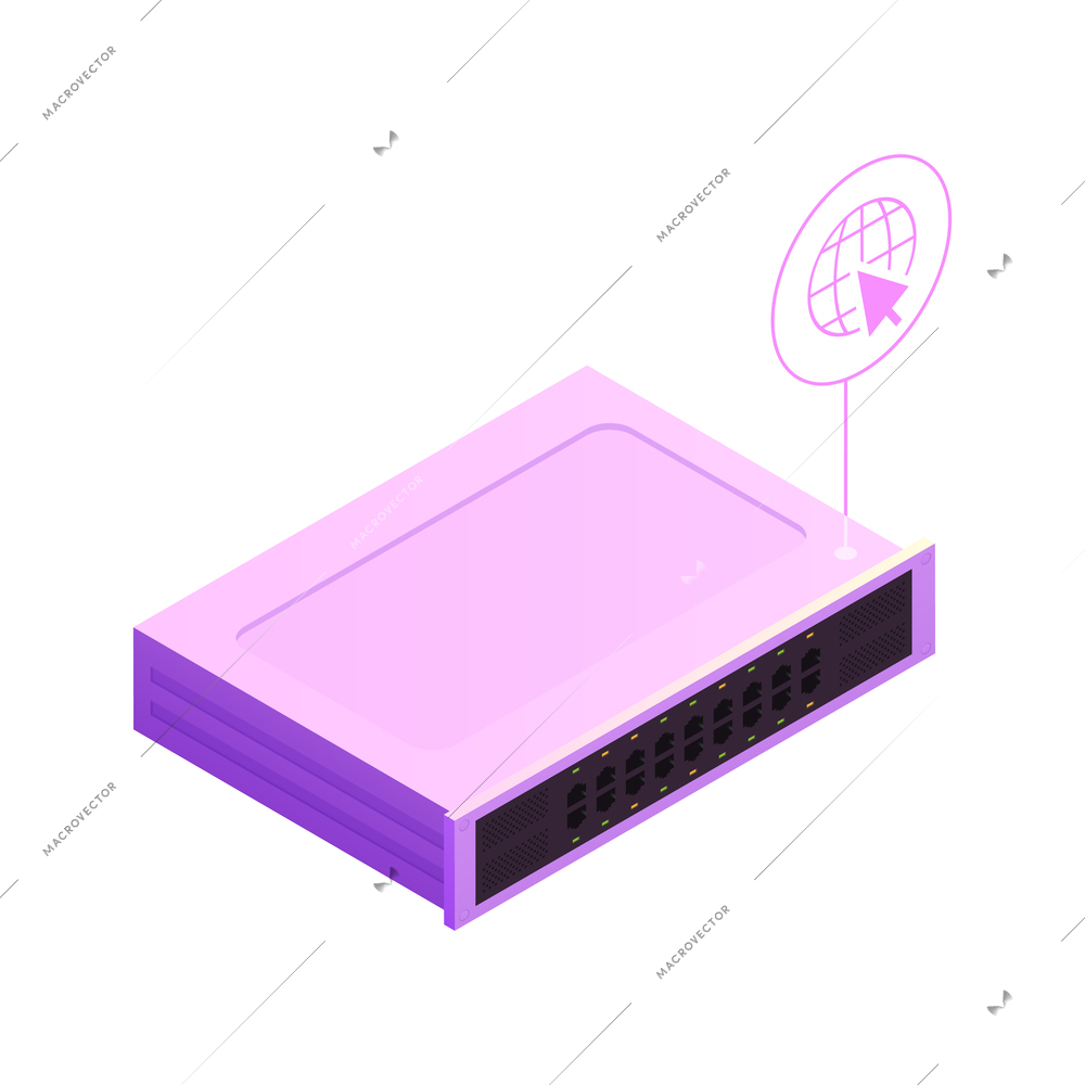 Global network internet data transfer technology glow composition with neon icon of infrastructure vector illustration