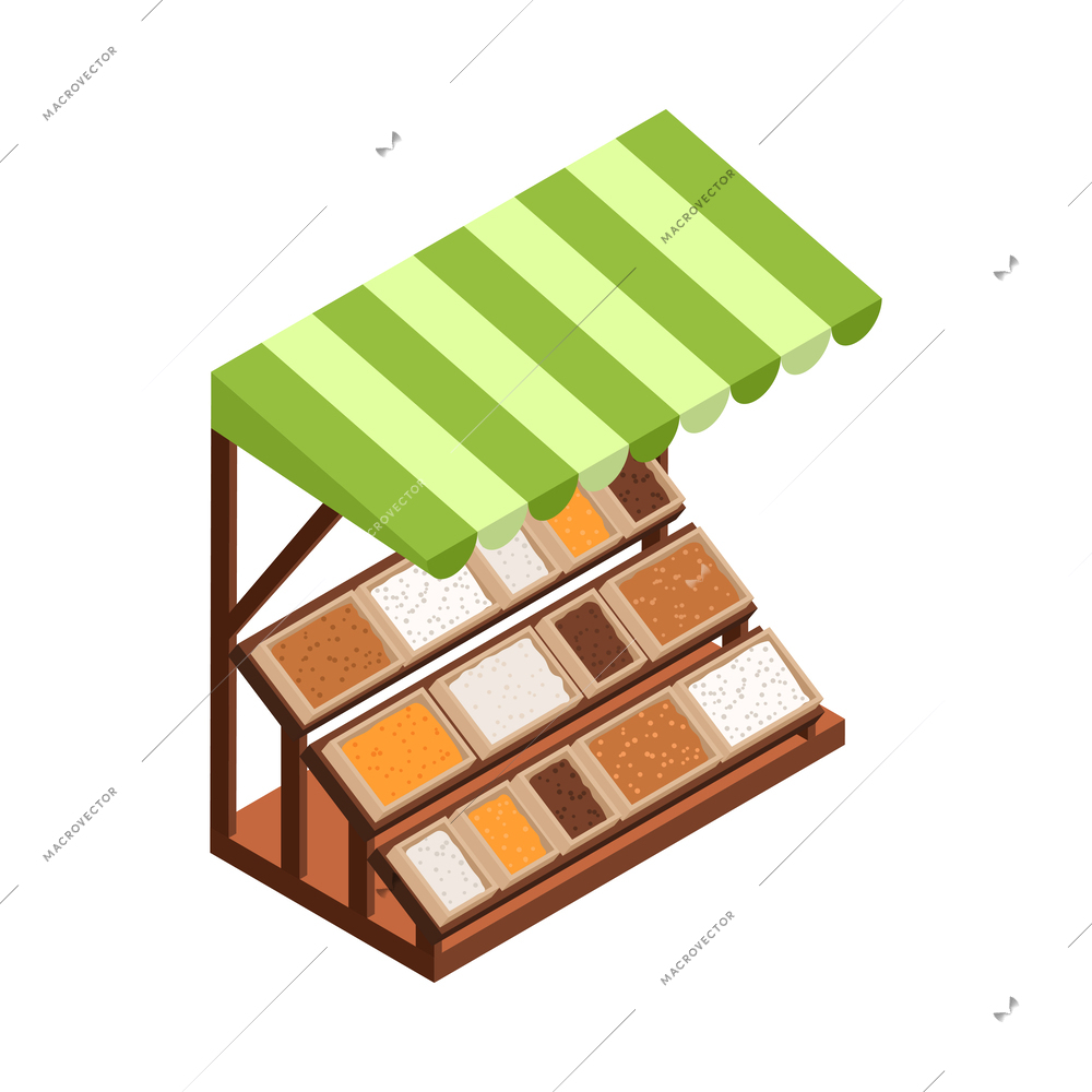 Farmer local grown market composition with fresh food products sale on blank background vector illustration