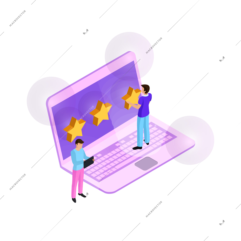 CRM customer relationship management isometric composition with conceptual icons of social networking with people vector illustration