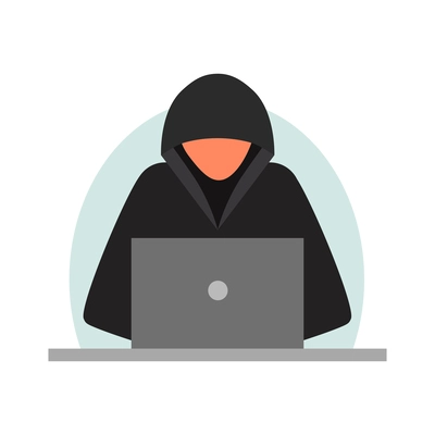 Hacker composition with conceptual icons of illegal cyber activity breaking account malware data stealing vector illustration