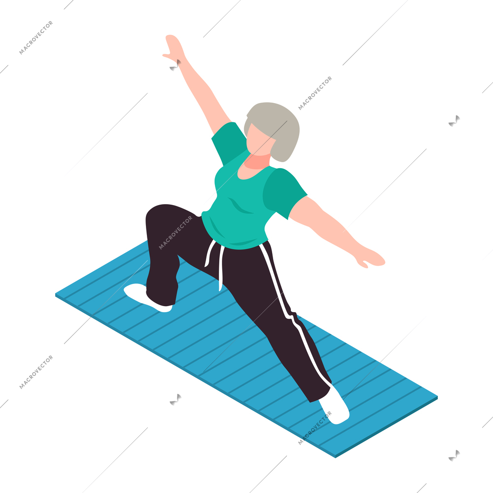 Active senior people composition with isolated human character engaging in activities vector illustration