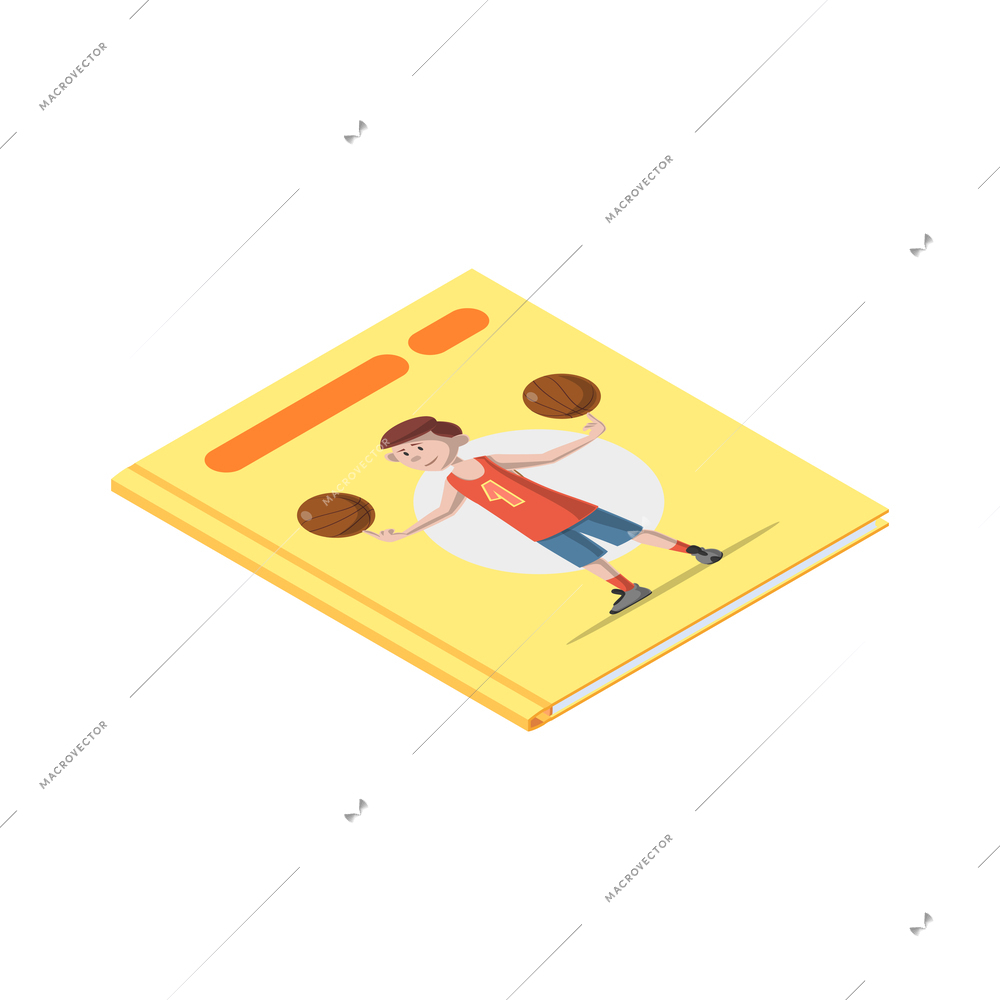 Reading and library isometric composition with reading information icons on blank background vector illustration