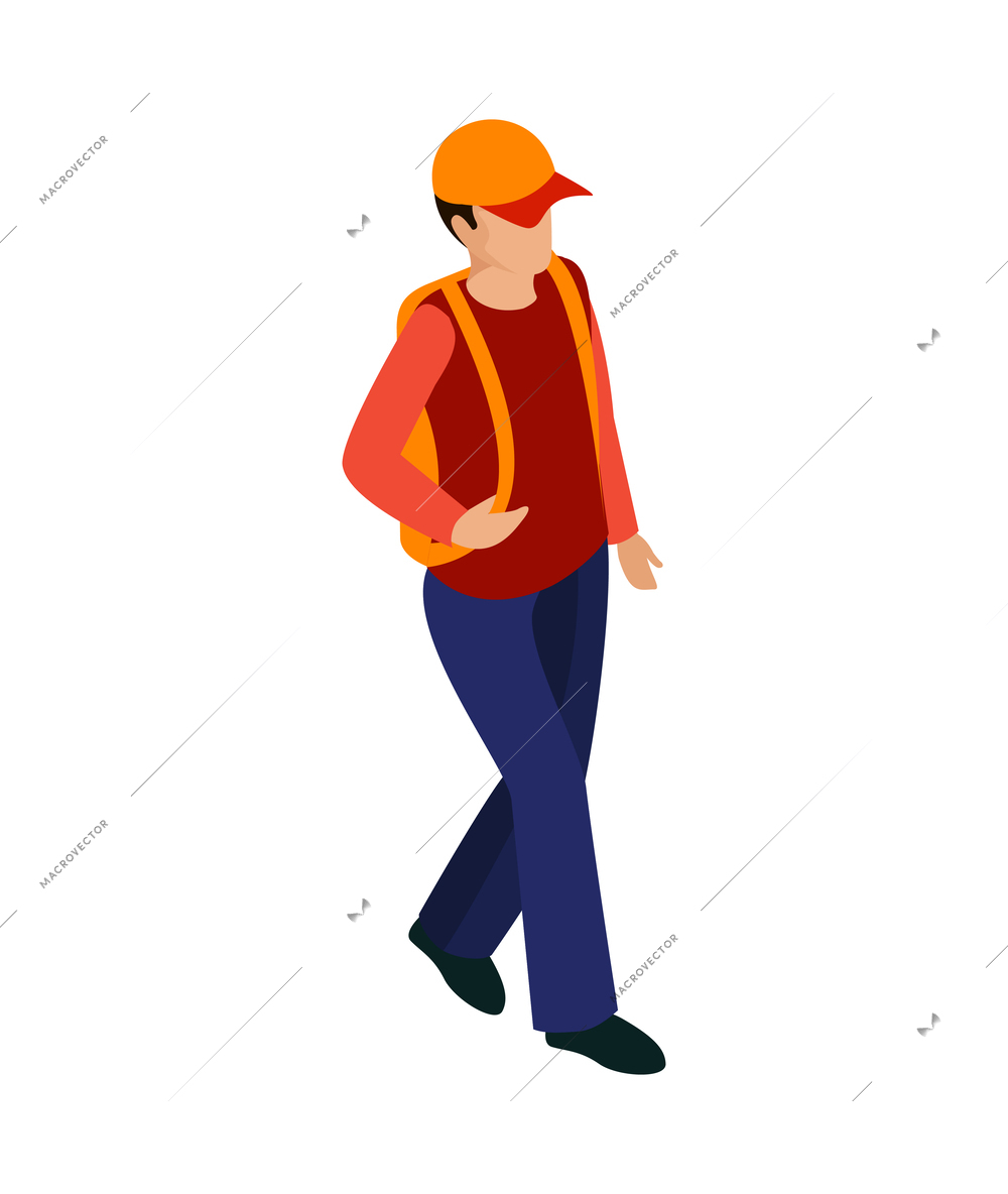 Professions isometric people composition with isolated faceless human character in appropriate uniform vector illustration