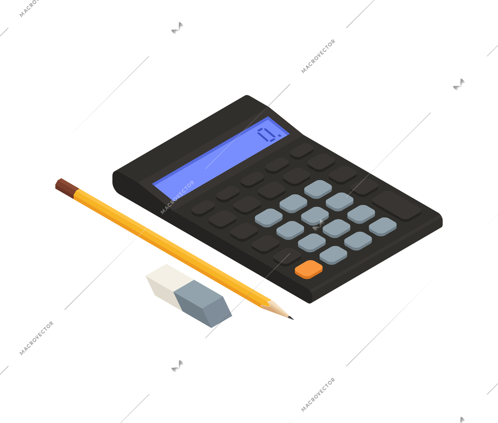 Accounting isometric composition with isolated financial concept icons on blank background vector illustration