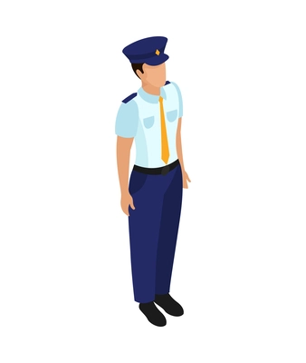 Professions isometric people composition with isolated faceless human character in appropriate uniform vector illustration