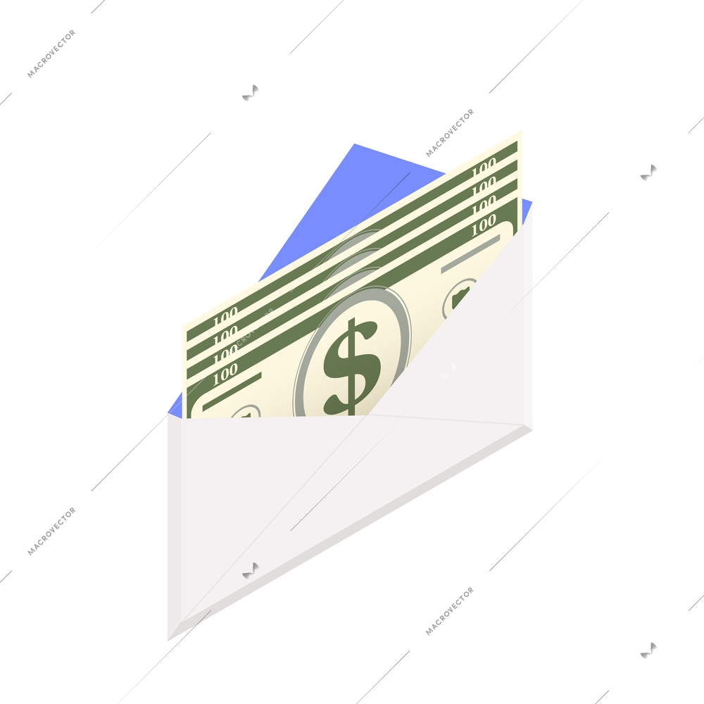 Accounting isometric composition with isolated financial concept icons on blank background vector illustration