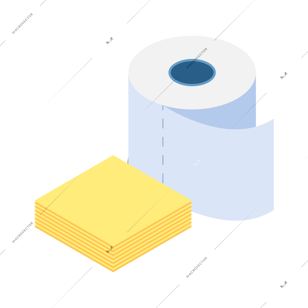 Paper production isometric composition with isolated industry icons on blank background vector illustration