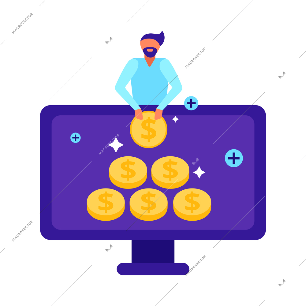 Finance payment money composition of conceptual online payments transactions cloud savings icons and people vector illustration