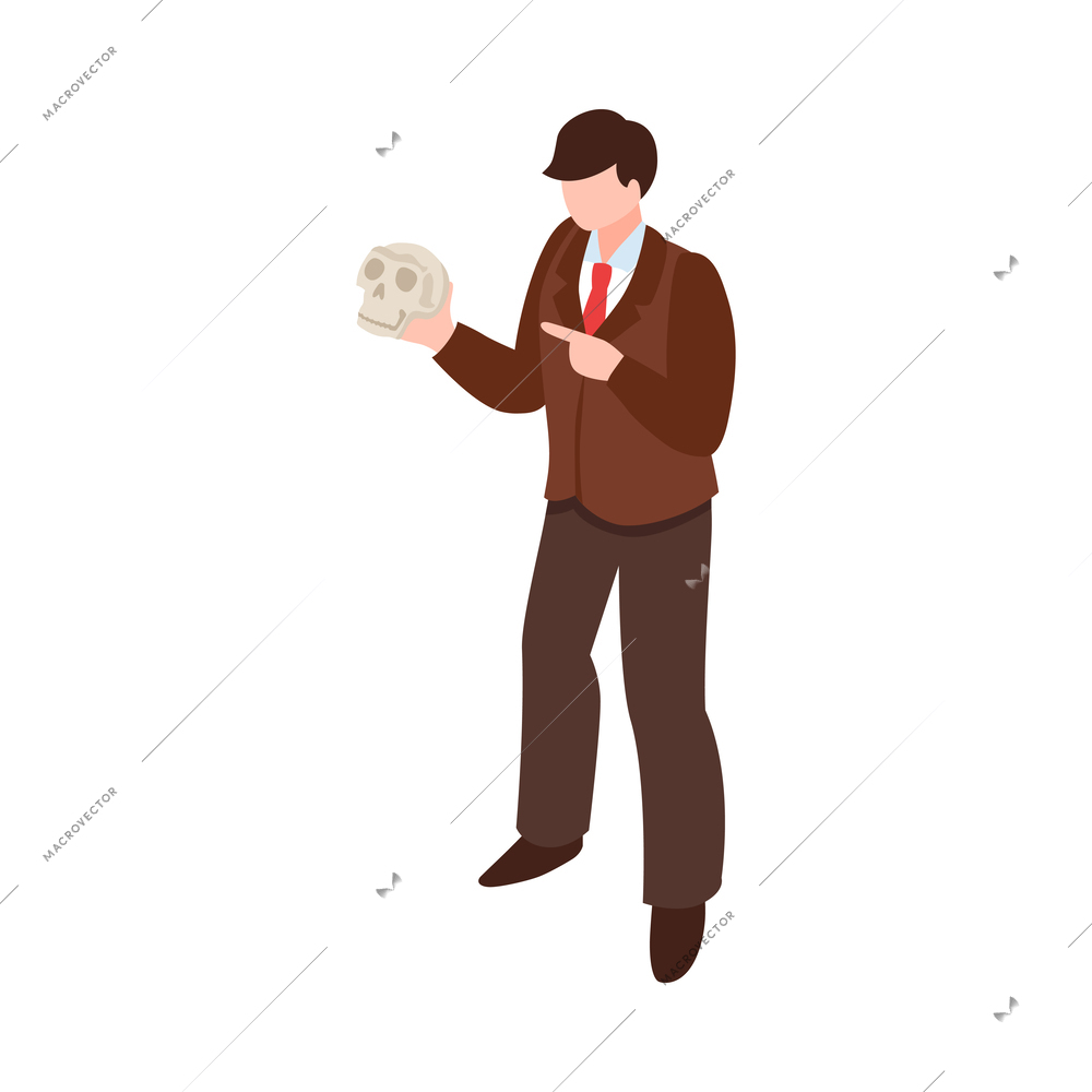 Isometric teachers lesson composition with isolated human character on blank background vector illustration