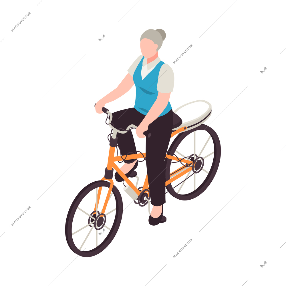 Active senior people composition with isolated human character engaging in activities vector illustration